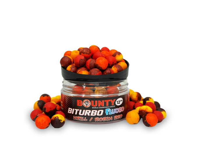 Premium hookbait BOUNTY FLUORO BITURBO KRILL / ROBIN RED 8mm